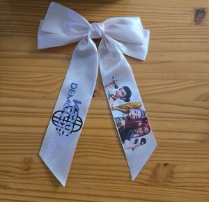 Kpop Inspired Graphic Print Satin Hair Bow